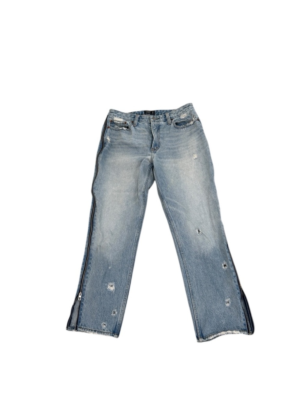 Abercrombie & Fitch Annie high waist 
Distressed girlfriend Jeans Side Zips 30